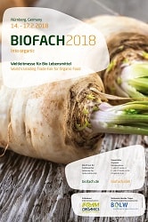 Biofach_Das Bild ist ein werbeplakat von der Biofach 2017. Es ist etwas Text darauf, wie bei einerm Zeitschriftentitel und zwei Enden mit Grünzeug von Pastinaken drauf.