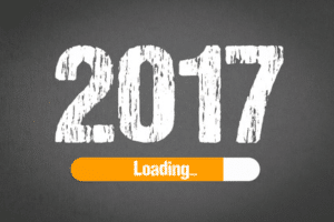 Auf grauem Hintergrund steht das Jahr 2017 in weiß geschrieben. Dadrunter befindet sich eine orangene Loading-Zeile, die bis zu 80% voll ist.