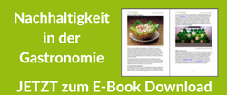 Banner zu dem E-Book ,,Nachhaltigkeit in der Gastronomie"