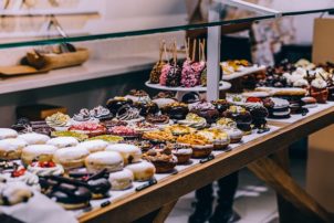 Bäckerei Süßes gebäck auslage Backwaren