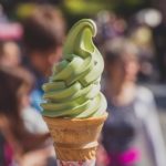 Matcha Eis grün Waffel Eiscreme