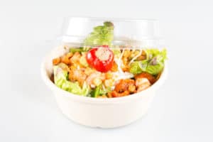 Verpackung Bagasse Schüssel Salat Deckel
