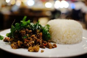 Thai Reis mit Hackfleisch