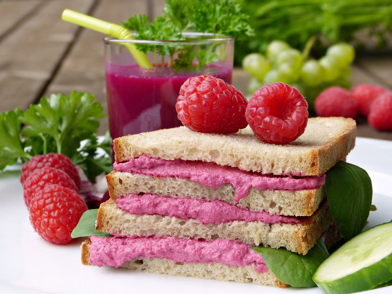 Sandwich Himebeere Aufstrich vegan