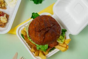 nachhaltige Burger Box Bagasse