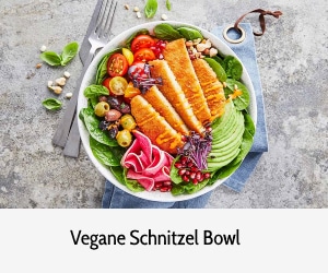 Rezept des Monats Vegane Schnitzelbowl