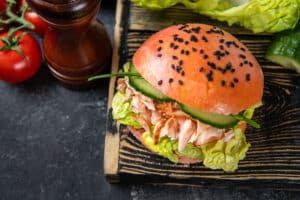 Fischburger pulled Lachs