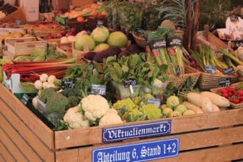 Marktstand Bio Obst Gemüse München Viktualienmarkt
