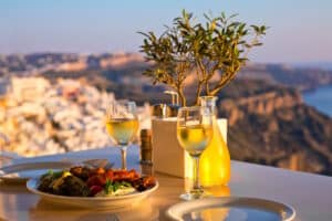 Griechenland Essen Restaurant Meer Berge