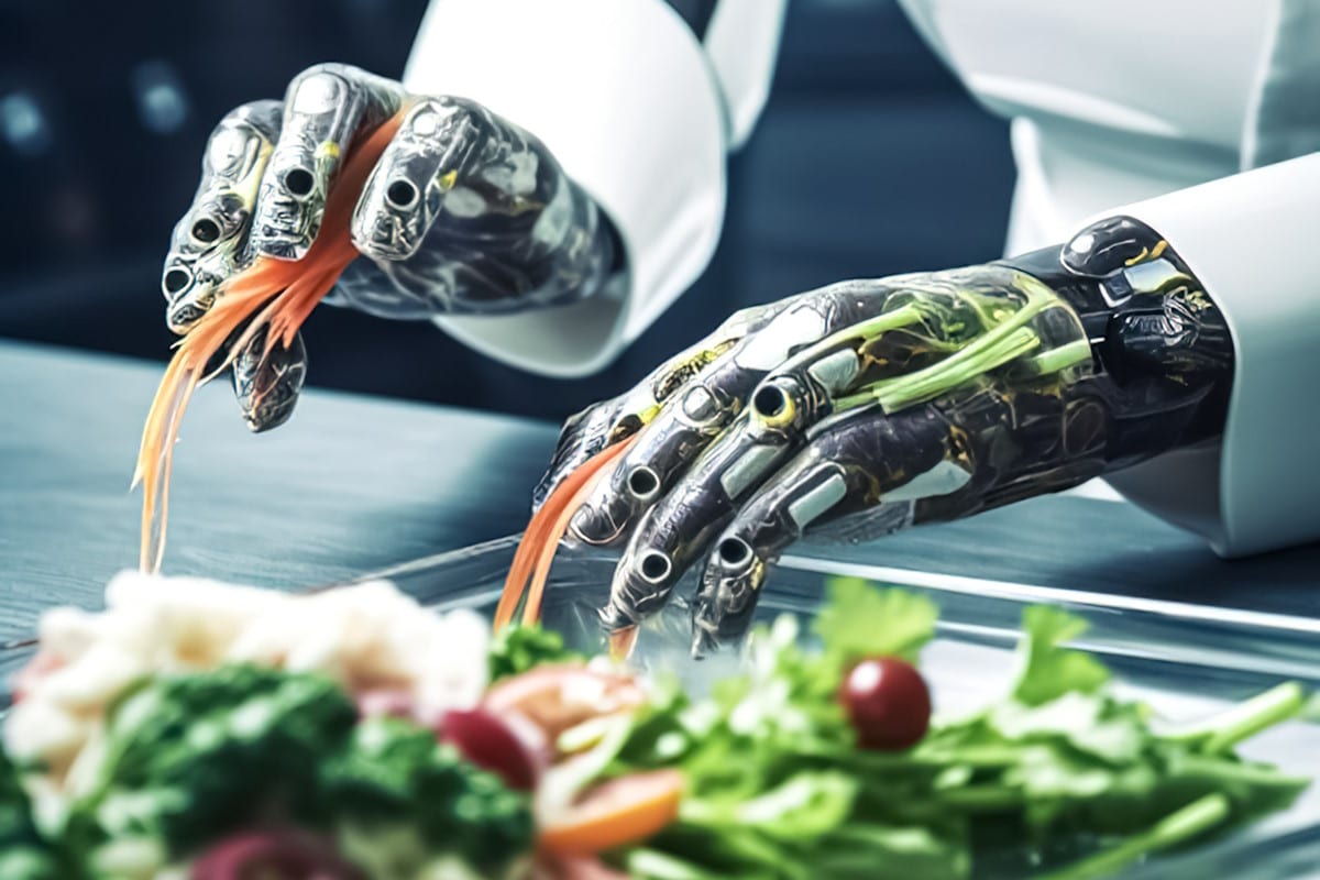 Roboter bereitet essen zu