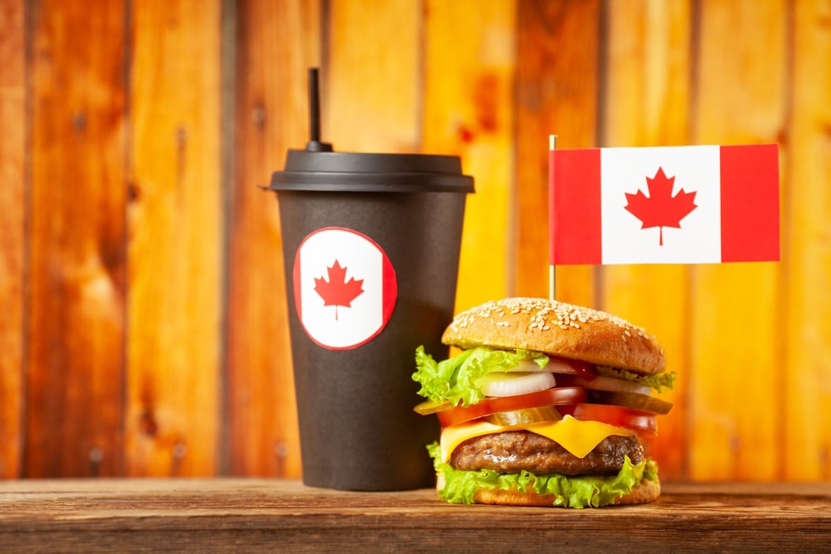 Kanada Coffee to go Burger Fahne