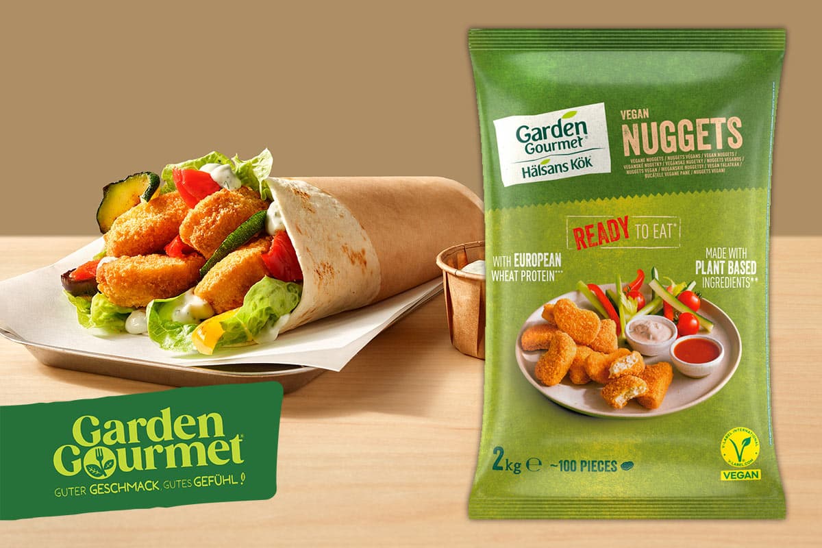 GardenGourmet veganen Nuggets im Veggie Tortilla Wrap