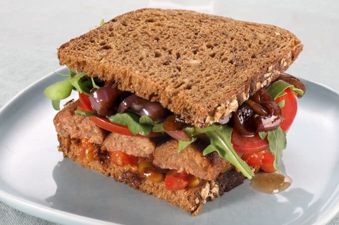 Beyond Meat Sausage Sandwich